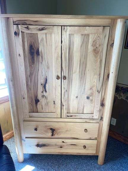 Pine 63” tall Entertainment/Armoire Cabinet- top is 43”x27”