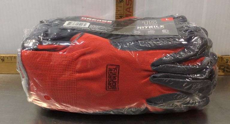 Grease Monkey Nitrile Grip Gloves (Size L)