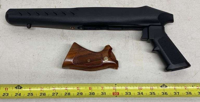Black Synthetic Pistol Stock & Wood Pistol Hand Grip