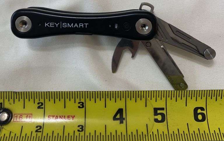 Keysmart Pro w/ Tile Smart Location MultiTool, Kershaw 1555G10 Hinderer Design Knife, Workpro Foldin