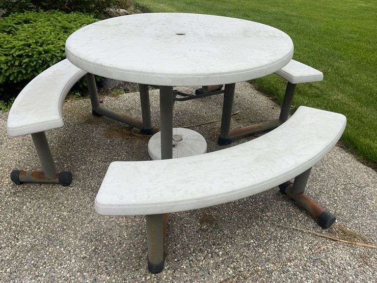 Lifetime Three Bench 44” round & 29” tall Picnic Table