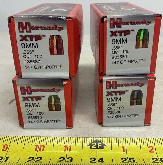 400 ct. Hornady XTP 9 MM .355” 147 GR HP/XTP Bullets