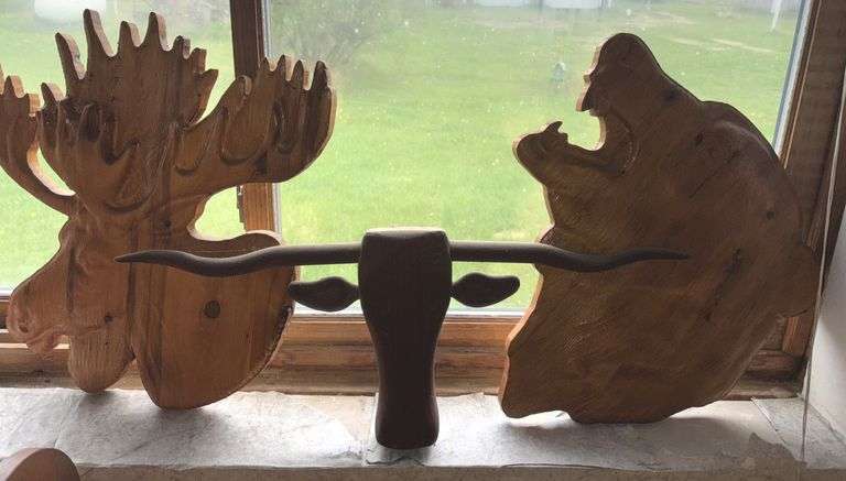 Wood Carved Animal Wall Hangings