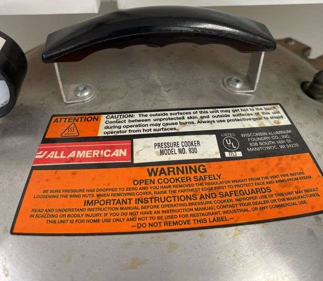 All American Pressure Cooker Model 930