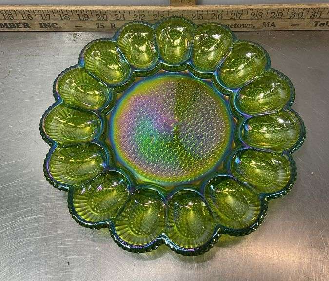 Carnival Glass Egg Plate