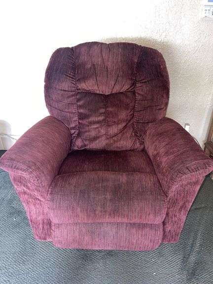 La-Z-Boy Burgundy Rocker Recliner (43”x39”x32”)