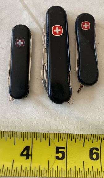 3 Black Wenger Delemont Swiss Army Knives