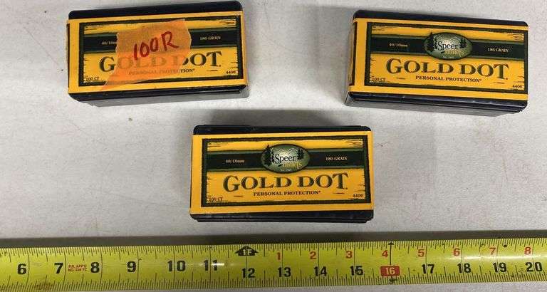 3 Ctn. (100 Ct.) Speer Bullets Gold Dot 40/10mm (.400) 180 GR GDHP