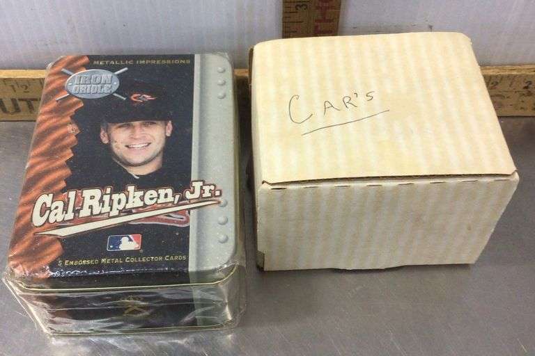 Cal Ripken Jr. Metallic Impressions Tin (unopened) and Car Trading Cards