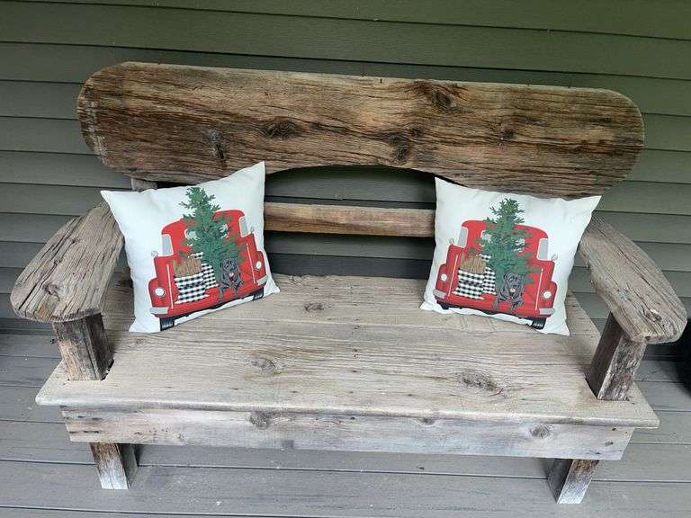 Rustic Wood- Solid Constructed Bench (38” tall & 55” wide)