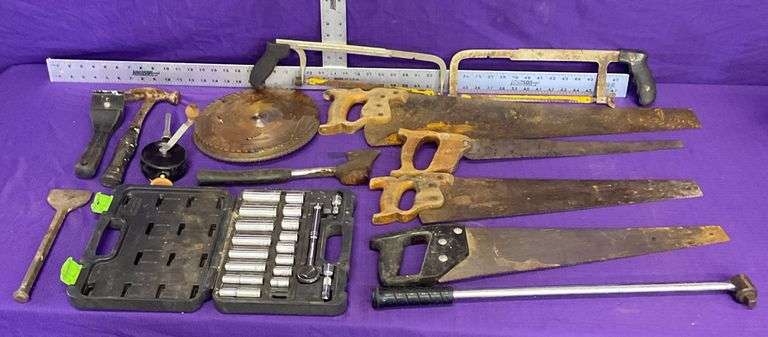 Pittsburgh 3/8” Socket Set, Hand Saws, Hammers & More