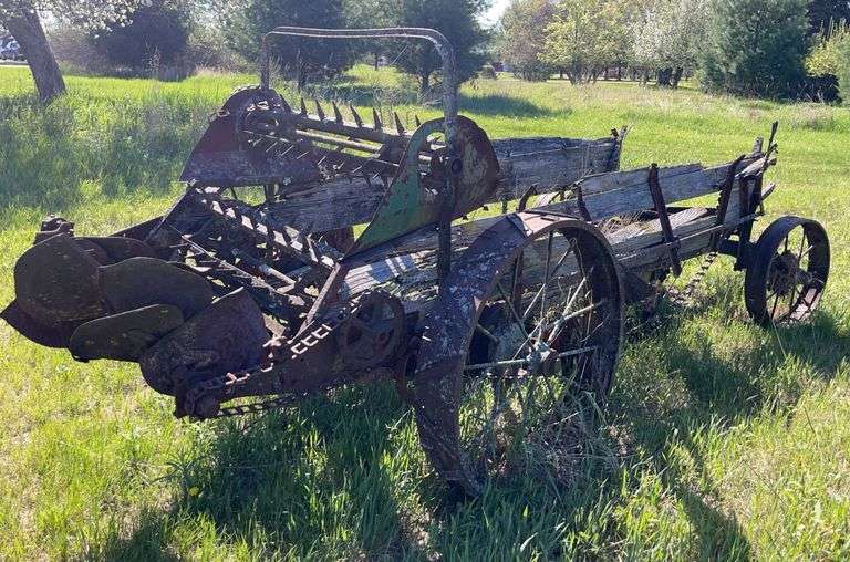 Antique Manure Spreader w/ Steel Wheels
