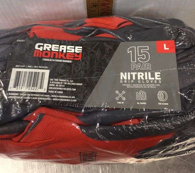 Grease Monkey Nitrile Grip Gloves (Size L)