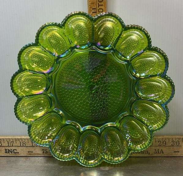 Carnival Glass Egg Plate