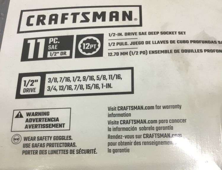 Craftsman 11 Piece SAE Deep Socket Set