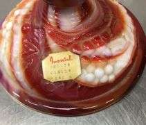 Imperial Red Slag Glass Candlestick Holders