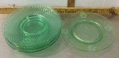 Green Depression Uranium Glass Plates