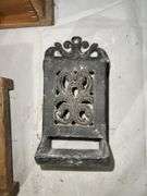 Cast Iron Kettle, Coffee Grinder, Cast Iron Match Holder & Primitive Sauerkraut Cutter