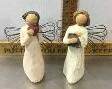 Angel Of Learning and Angel Of Heart Willow Tree Figures