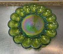 Carnival Glass Egg Plate