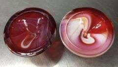 Imperial Red Slag Glass Candlestick Holders