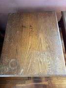 Two Oak End Tables with Drawers 22”T X 27”D X 22”D
