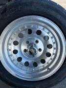 Qty-4 Bridgestone Super Sport Tires with Aluminum  Rims, 5x 4.75” Bolt Pattern, 245/50ZR16 97W