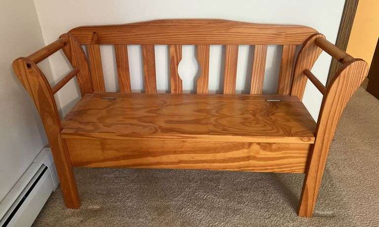 4’ Wooden Storage Bench (31”T,4’L,16”D)