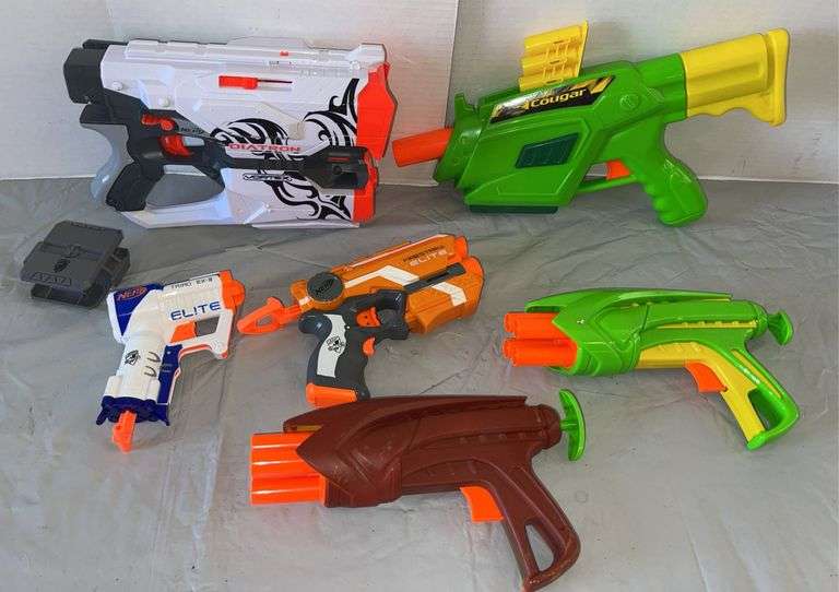 Nerf Diatron, Cougar, Elite, Firestick, & Buzzbee Play Guns