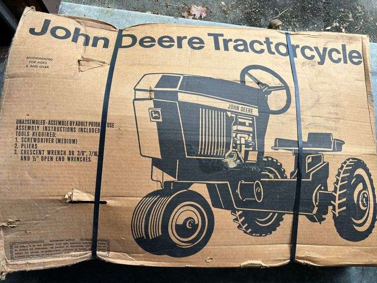 ERTL Rare! Yellow John Deere Cast Iron Tractorcycle- Never Assembled
