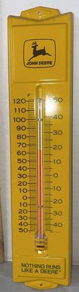 Metal JD Weather-Resistant Thermometer & Sticker