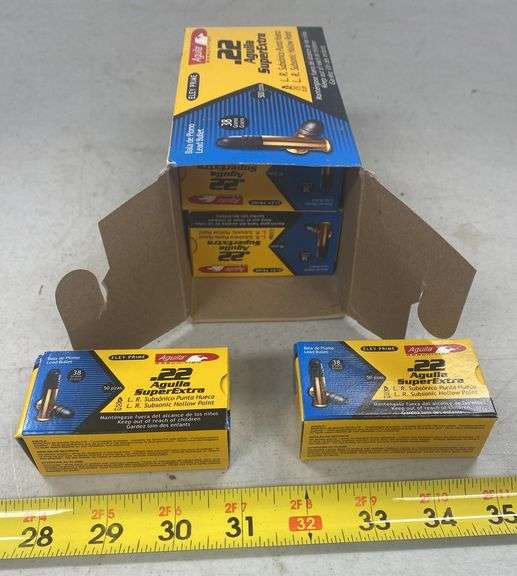 1 Box (500 Cartridges) Aguila .22 LR SuperExtra Eley Prime Subsonic Hollow Point Ammo