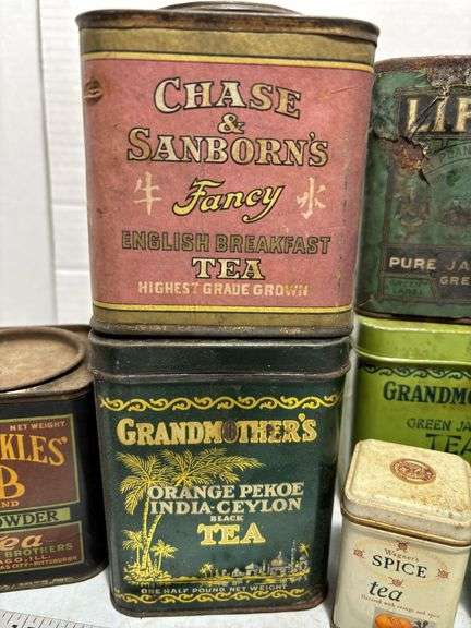 Assortment of Vintage Tea Tins