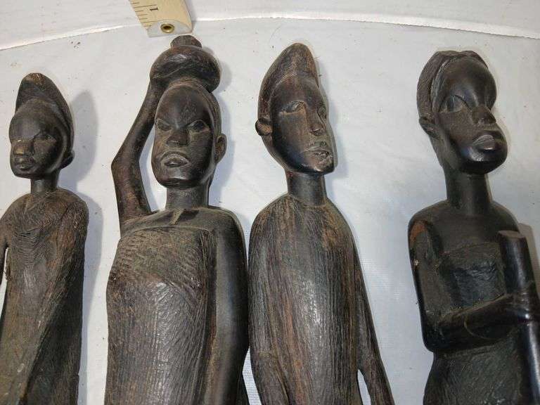 14" Tall Hand Carved African Figures