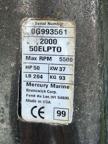 1995 18’ Tahoe Alpine Pontoon Boat w/ Mercury 50 HP 2 Cycle/Oil Injected Motor & Bunk Trailer