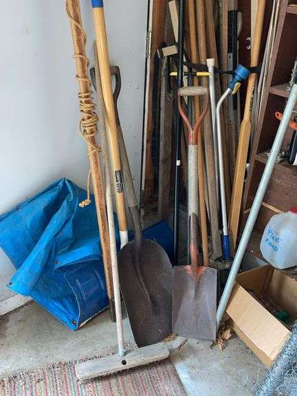Shovels, Pole Saw, Post Hole Digger, Poultry Fencing & Garden Items Cleanout