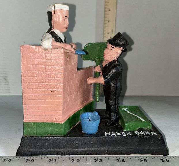 Mason & Hod-Carrier Cast Iron Mechanical Bank