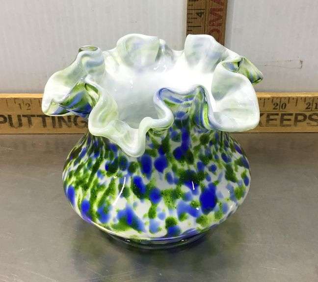 Fenton Murrhina Glass Vase