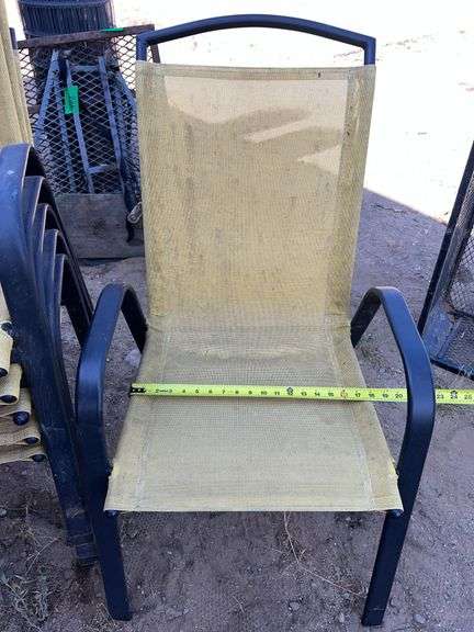Six Aluminum Yellow Patio Chairs