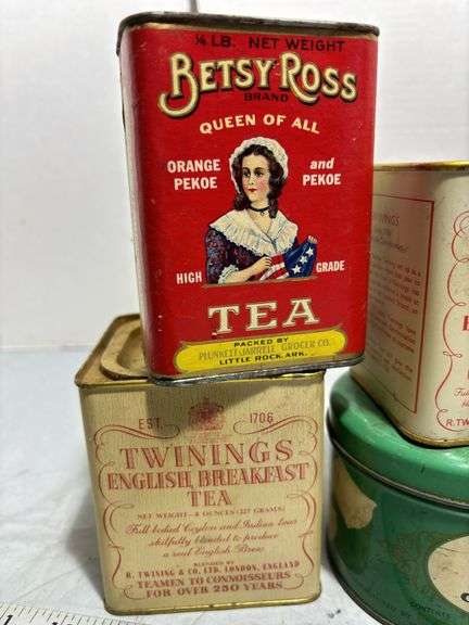 Betsy Ross, Ross, May Fair, Twinings Tea Tins