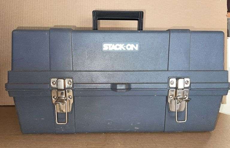 Stack-On 9”x19”x9” Toolbox + Contents & Amash Socket Wrench Set