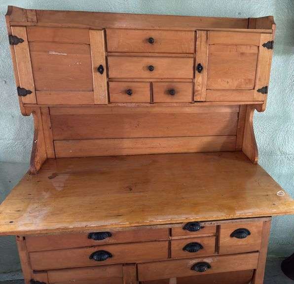 Maple Double Cupboard Kitchen Hutch  (63”X 48”X 27”)