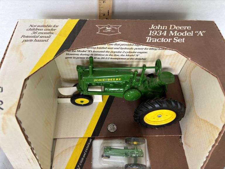 ERTL 1934 John Deere Model “A“ Tractor Set- 1/16th and 1/43rd Scale