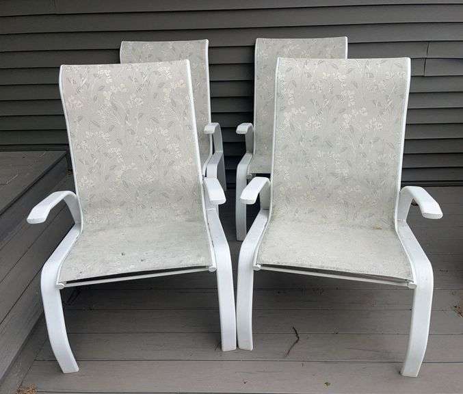 Four Matching Straight Back Chairs (40” tall & 25” wide)