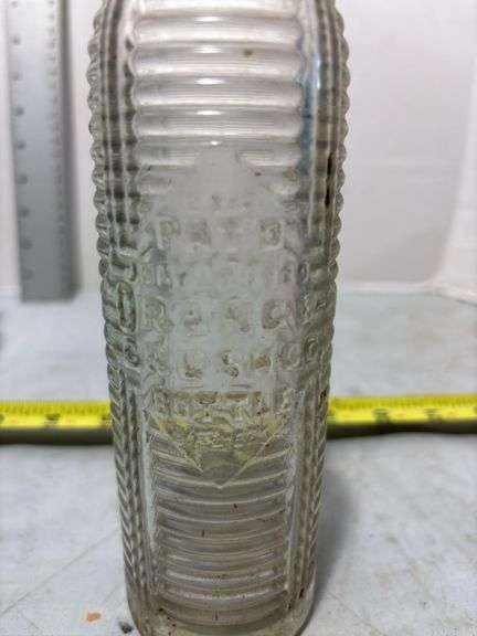 Oakland Pontiac Green Glass Bottle & Orange Crush Soda Glass Bottle