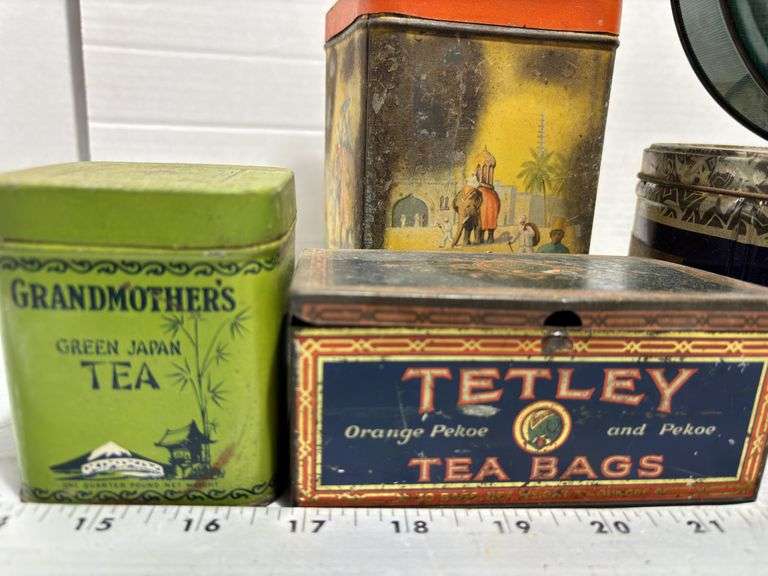 Grandmother, May Day, Tetley Tea Tins & Nestle's Cocoa Tin