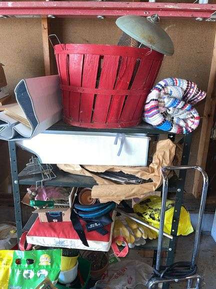 Hose Reel, Garden Cart, Fertilizer/Lawn Lime, Gardening Items & Metal Shelf