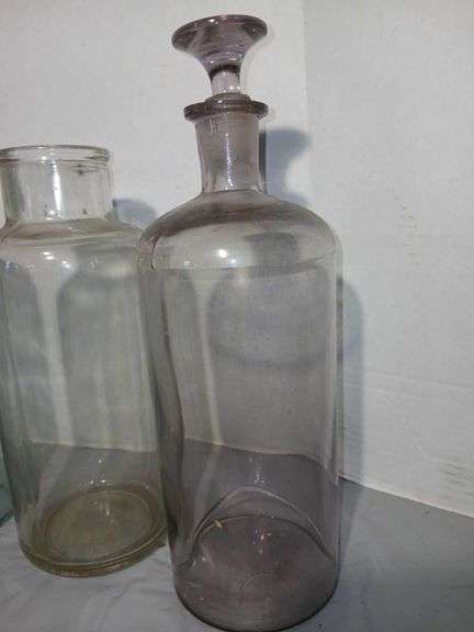 Antique Blue & Purple Glass Jars, Colden's Liquid Beef Tonic Bottles & More