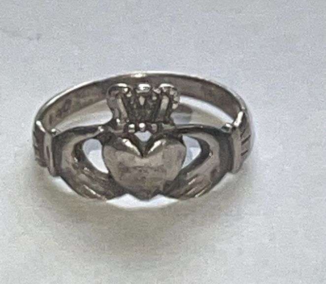 Two Sterling Silver Marked 925 Claddagh Rings