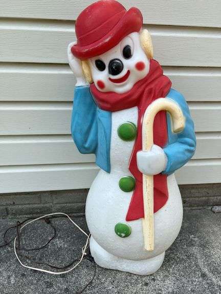34” Snowman Blow Mold- Untested/Light Bulb Missing
